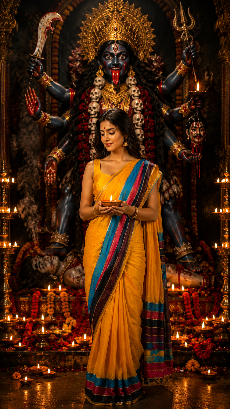 Yellow Fandy Silk Saree