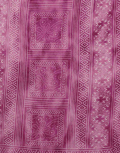 Pink Cotton Linen Bandhani Printed Saree