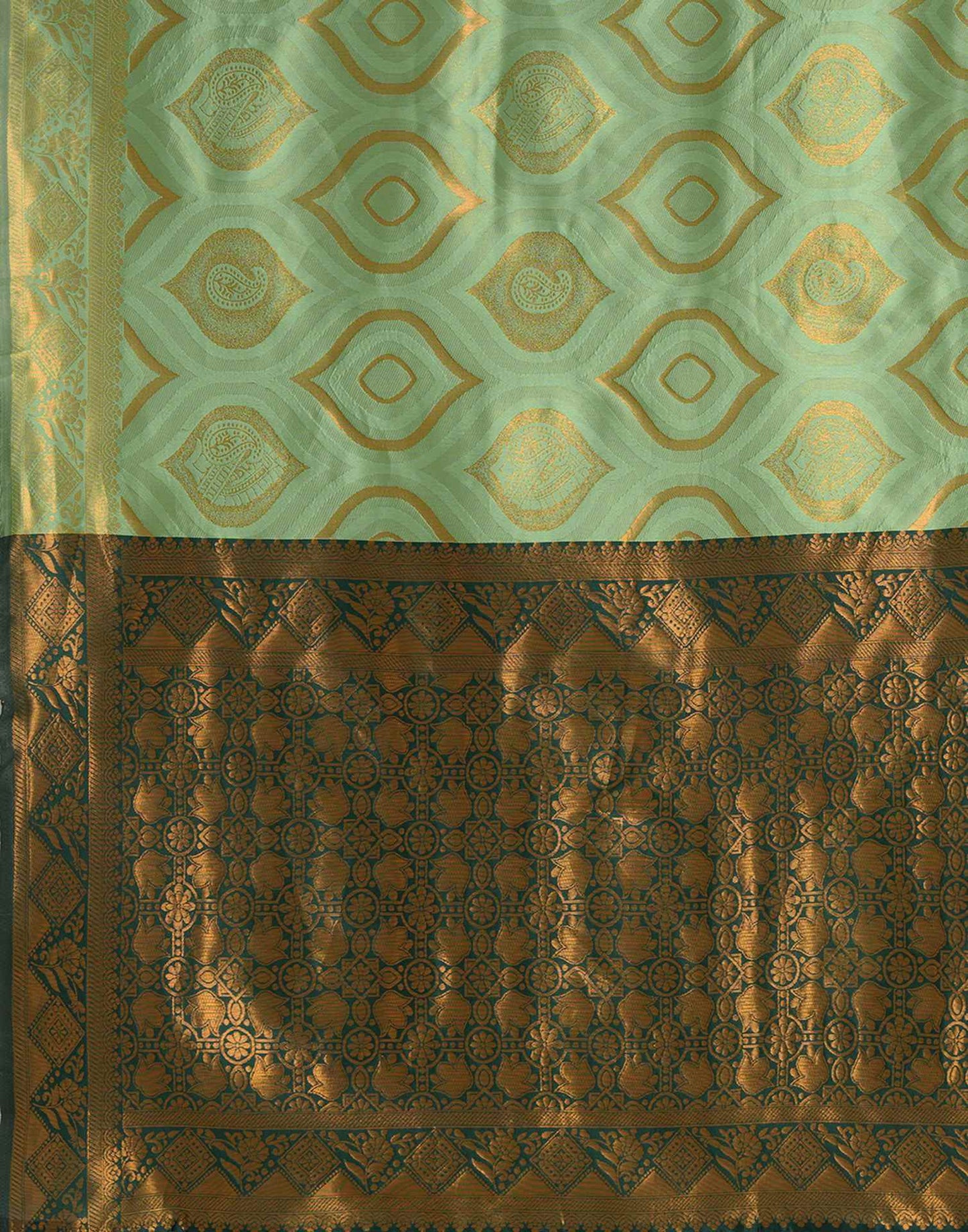 Bottle Green Silk Woven Banarasi Saree