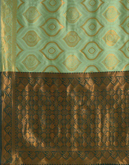 Bottle Green Silk Woven Banarasi Saree
