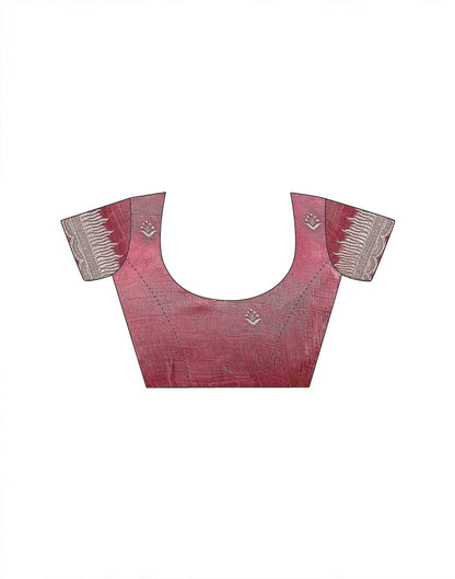Dusty Rose Pink Shimmer Embroidery Embellished Saree