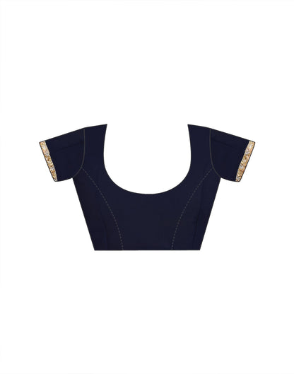 Navy Blue Georgette Stone Work Lace Saree
