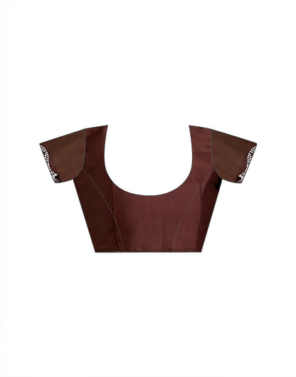 Coffee Brown Chiffon Stone Work Swarovski Saree