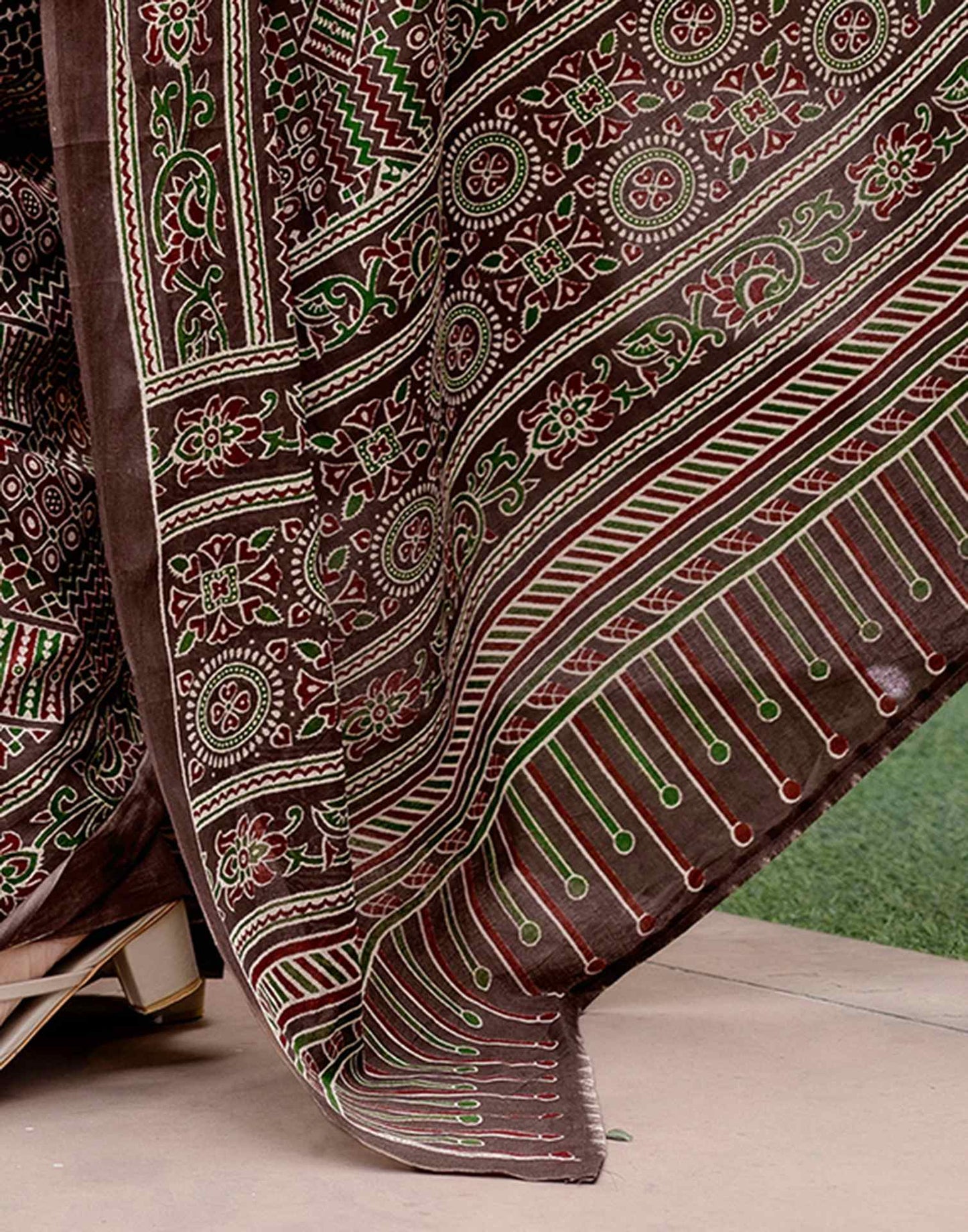 Multicoloured Cotton Printed Saree
