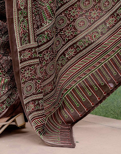 Multicoloured Cotton Printed Saree