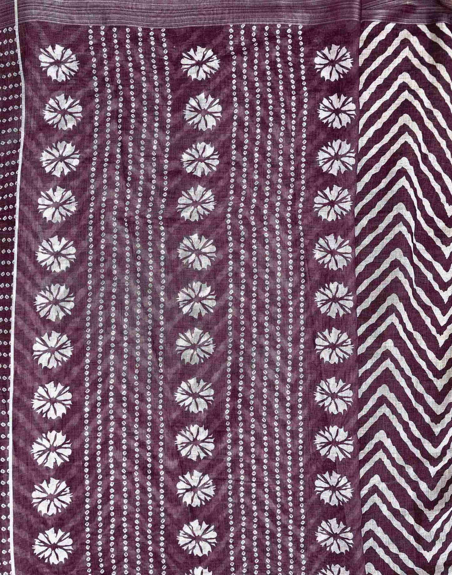 Mauve Linen Printed Saree 